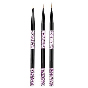 Imagem de Conjunto de pincéis para arte em unhas, ferramenta de manicure de plástico durável de alta qualidade para desenho de linha, pintura de flores, salão profissional, uso pessoal, (Roxa)