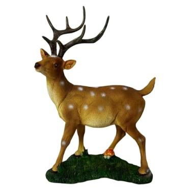 Imagem de IEUDNS Estátua de veado Sika, decoração de jardim, ornamento de rena, escultura decorativa para entrada.