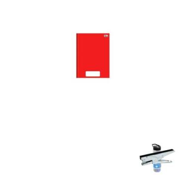 Imagem de Kit Caderno PEPPER Vermelho 80 Folhas + Caneta Esferográfica Spiro Pote com 24 Unidades + Grampeador Alicate HP45