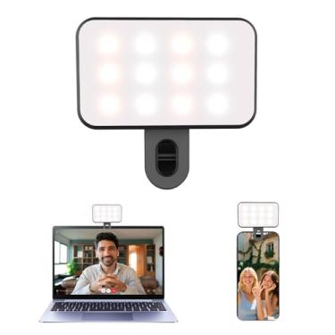 Imagem de Mini luz de selfie portátil para iPhone: luzes de preenchimento de telefone recarregáveis, anel de luz para imagem de câmera, foto de maquiagem, videoconferências, uso de laptop, reuniões de zoom