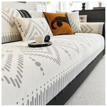 Imagem de SPXMQSS Capas de sofá para sofá, antiderrapante em forma de L, capa de chenille macia universal 1/2/3/4 lugares B 110 x 110 cm