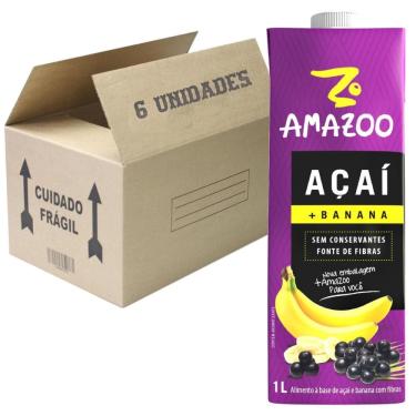 Imagem de Suco Amazoo Açai Banana 1L  4 Unidades 
