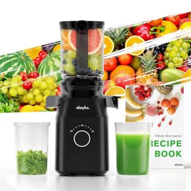 Imagem de Olayks Máquinas De Suco, Espremedor De Prensa A Frio Com Bocal De Alimentação Grande De 4,3" Para Frutas E Vegetais Inteiros, Máquina De Mastigação Com Receita De Suco, Autoalimentação Sem Esforço P