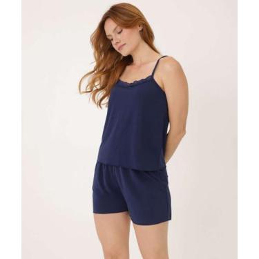 Imagem de Pijama Feminino Recorte Alças Finas Marisa-83065, Azul, G