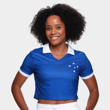 Imagem de Camisa Cropped Cruzeiro Retrô 2025 Feminina, Azul, G