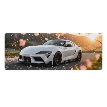 Imagem de HouLaiZhe JDM Tapetes de mesa de carro esportivo japonês Sup flores de cerejeira tapetes de mouse pads de mesa grandes para teclado de mesa tapete de computador 30 x 80 cm