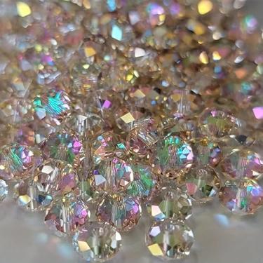 Imagem de 160 peças de contas de vidro com contas planas facetadas em forma de roda acessórios faça você mesmo, joias, contas de vidro para decoração de roupas