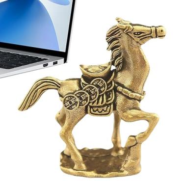 Imagem de Estatueta De Cavalo | Figuras Em Latão Dourado,Estatueta De Cavalo Chinesa - Para 2026 Ano Novo Lunar Natal Aniversário Feriado Casa Sala De Estar Escritório Lembrança