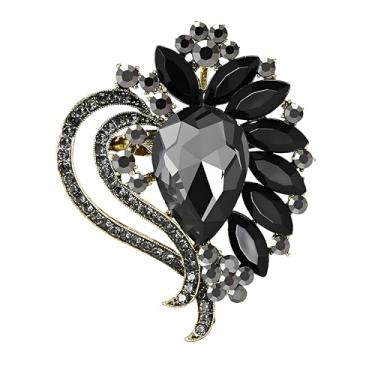 Imagem de Dreuyet Broches de coração de strass para mulheres vintage cristal zircônia cúbica amor dia dos namorados broche elegante para chapéu vestido bolsa acessórios terno festa de casamento decoração