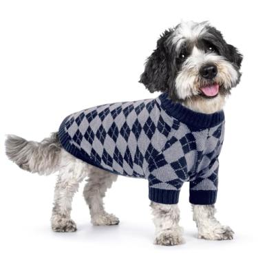 Imagem de Queenmore Suéteres para cães grandes, swaeter para cães de Natal com mangas compridas, vestuário quente para animais de estimação para raças grandes, roupas de tricô de inverno para beagle, dachshund