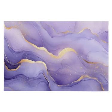 Imagem de CEBUGI Tapete de área 60 x 90 cm macio lavável tapete antiderrapante com revestimento de borracha lavanda mármore tapete de área de fundo para sala de estar, quarto, decoração de casa