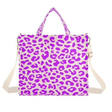 Imagem de CEBUGI Bolsa feminina com estampa de leopardo e alça de ombro ajustável para trabalho, faculdade, viagem, P, A455, Small