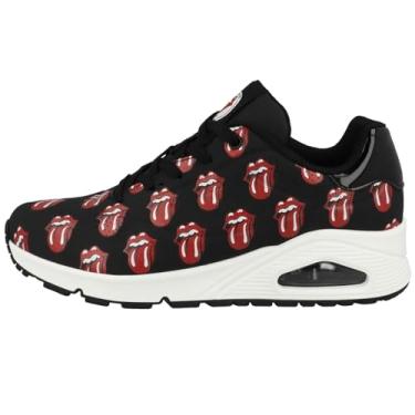 Imagem de Skechers Tênis feminino X Uno Rolling Stones preto/vermelho cano baixo, Preto/vermelho, 38