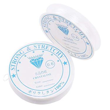 Imagem de aqxreight Corda de Pulseira Elástica, Fio de Miçangas Elástico Forte de 0,8 Mm para Fabricação de Pulseira de Colar de Joias DIY, Com Material de Resina Plástica Transparente (0,6 mm)
