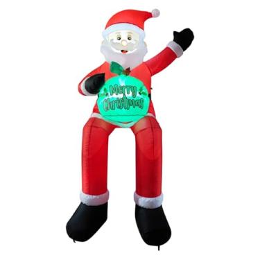 Imagem de CarpNettore Papai Noel Inflável de Natal com LED, Decoração Natalina para Jardim, Papai Noel Inflável Luminoso E Divertido para Gramado, Jardim E área Externa.