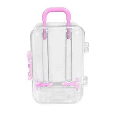 Imagem de Mini lembrancinha de festa, mini caixa de presente de bagagem transparente | Caixa de doces para aniversário, casamentos, decoração de casa antiga, doces de para cílios e