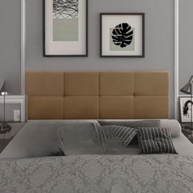 Imagem de Cabeceira Casal 140cm x 55cm para Parede Suspensa Cama Box(Bege)