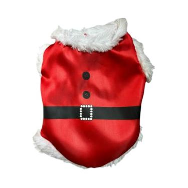Imagem de Fantasia De Natal Para Cachorro de estimação Roupa Natalina Papai Noel Pet Estampas Sortidas(3,1 pç)