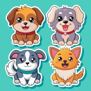 Imagem de Adesivos de Animais fofos para Quarto Infantil Decoração Kawaii para Crianças 30x30cm