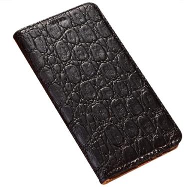 Imagem de LTLMYDAM Capa carteira para Xiaomi 17 Pro Max/17 Pro/17, couro genuíno feito à mão, estilo negócios, proteção total, capa com função de suporte, preta, 17