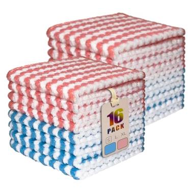 Imagem de AIWIWH Toalhas de prato, panos de limpeza de microfibra de veludo coral, super absorventes e de secagem rápida, panos de prato reutilizáveis sem fiapos para cozinha, lavar pratos (16, mistura pequena)