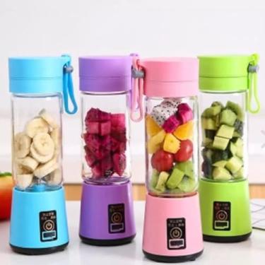 Imagem de 400ML 6 Lâminas Espremedor Elétrico Mini Liquidificador Portátil De Suco De Alimentos Misturador Leite Smoothie(1 copo cor roxo)