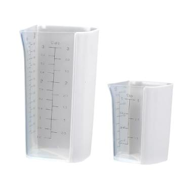 Imagem de Generic Conjunto de 2 Copos Medidores para Cozinha, com Marcações em ml/oz, Multifuncionais para Medir Líquidos, Farinha e Leite em e Doces.