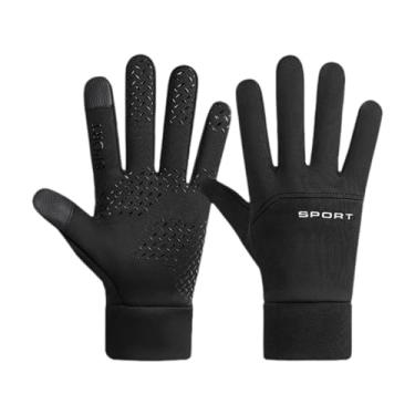Imagem de Fenteer Luvas de inverno com tela sensível ao toque para homens e mulheres, ideais para clima frio, antiderrapantes e quentes, perfeitas para ciclismo, Preto