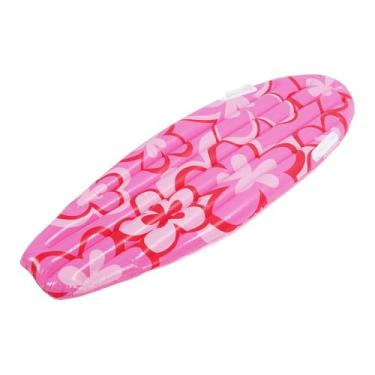 Imagem de GOWENIC Prancha de Surf Inflável Leve e Durável, Flutuador de Piscina para Festas de Verão, Padrão de Flor Rosa Em Pvc, 43,3 X 15,7 Polegadas, Luau, Praia, Festa de Aniversário