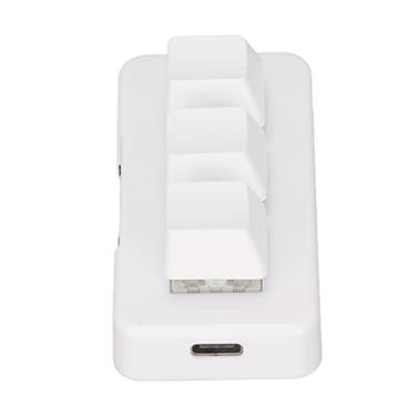 Imagem de Generic Mini Teclado Macro Mecânico Retroiluminado RGB para Jogos de Computador Teclado Programável de 3 Teclas para Computador Universal Tipo Mini ABS Leve (Branco)