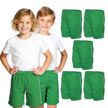 Imagem de Kit 5 Bermuda Helanca Infantil Verde Bandeira Tamanho 02