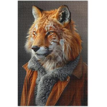 Imagem de Quebra-cabeça retrato de um animal com pele 500 peças para adultos presentes para elefante branco jogo paisagem quebra-cabeças pintura de arte floral