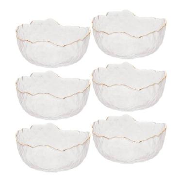 Imagem de Jogo 6 Bowl de Cristal Martleado Borda Dourada Taj 136,5cm Wolff