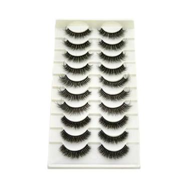 Imagem de Cílios Postiços Dramáticos E Volumosos 5D Híbridos De Mink, 10 Pares, 