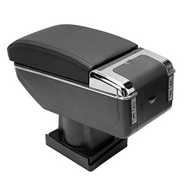 Imagem de aqxreight Caixa de Armazenamento Central de Apoio de Braço Preto Se Encaixa para Acessório Interior do Carro Design Elegante Padrão Generoso para Material PU Firme Carro Requintado Durável e