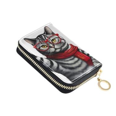 Imagem de Carteira feminina fofa de couro com bloqueio de RFID, carteira pequena com zíper e bolsa para moedas