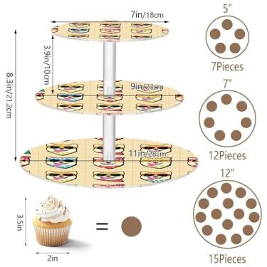 Imagem de Lindo desenho animado Shiba Inu Dog 3 camadas suporte de cupcake chá festa acrílico exibição copo bolo torre casamento sobremesa suportes bandeja de servir para festa comida deserto