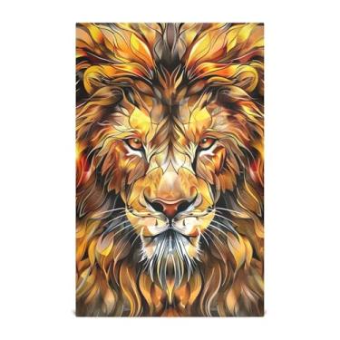 Imagem de Joisal Toalhas de prato de outono para cozinha decorativa pintura de cabeça de leão toalha de chá de mão bonito pratos de lavagem absorventes secagem rápida 45 x 71 cm, pacote com 6