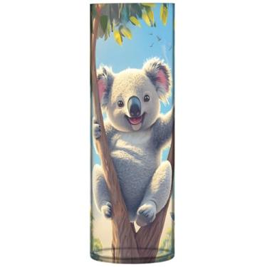 Imagem de Lindos coalas papagaios tropicais vasos de flores decorativos cilíndricos vasos de plástico personalizados decoração estética floral exclusiva, 30 cm x 9,9 cm