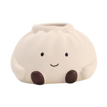 Imagem de IEUDNS Porta-lenços de cerâmica, porta-papel toalha, enfeite criativo de mesa em formato de pãozinho, porta-lenços para decoração de mesa de centro, banheiro