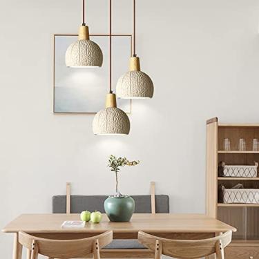 Imagem de Luminária pendente de concreto cimentício, estilo industrial, com cúpula de cimento, ideal para restaurantes, bares, salas de estar, quartos, ilhas de cozinha e ambientes rústicos. Dimensões