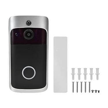 Imagem de Cryfokt Câmera WiFi Com Campainha de Vídeo, Campainha de Visão Noturna Com Fio V5, ângulo de Visão Amplo de 166 Graus, Conexão de 2,4 GHz, Armazenamento Local, áudio Bidirecional,