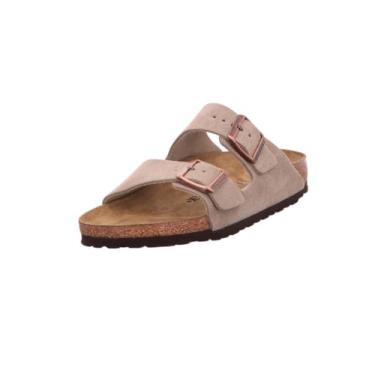 Imagem de Birkenstock Sandália feminina Arizona - estreita, Camurça acastanhada, 12 Narrow