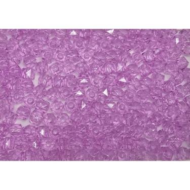 Imagem de Miçanga Cristal Acrílico 8mm Cubo Quadrado 500g Transparente para Artesanato e Bijuteria (Magenta 030)