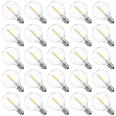 Imagem de Lâmpadas de LED Globe AC230V G40 Pacote 25 Base E12 Suporte Tomada IP44 Água Branco Quente para Luz Cadeia Decoração Festa em Casa Casamento Portátil