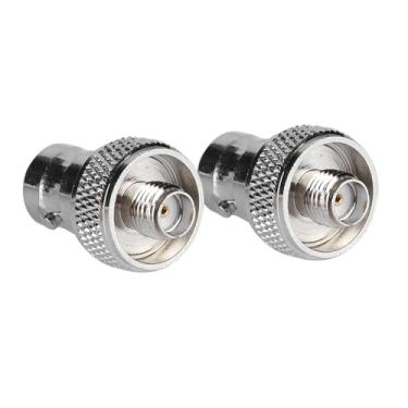 Imagem de Estink 2 Peças Adaptador Conector SMA Fêmea para BNC Fêmea, Conversor RF Com Adaptação Estável para Aplicações de Radiofrequência, Dispositivos de Rede Sem Fio, Cabos Coaxiais