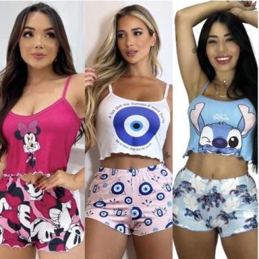 Imagem de Baby doll / Pijama Cropped Encantador) - Freire Company, M, Multicolor