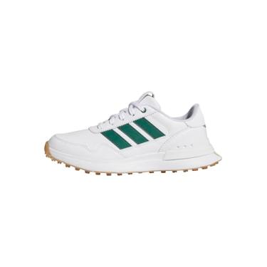 Imagem de adidas Tênis infantil unissex de golfe, Ftwr Branco/Verde Colegiado/Gum M2, 16