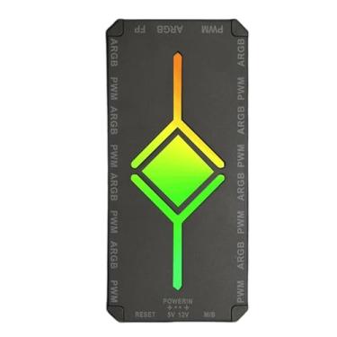 Imagem de Rrlihjgu Controlador ARGB | Divisor magnético de ventilador PWM de 3 pinos - Hub LED PC com controle remoto sem fio - para sala de jogos, mesa, home theater, quarto, sala de jogos, festa, mulheres