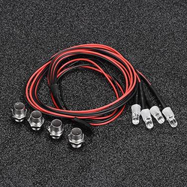 Imagem de Generic Luzes LED RC Desempenho Superior para Veículo de Carro Modelo Drift 4 PCS Acessório RC para Entusiastas de Carros Luz Branca (#3)